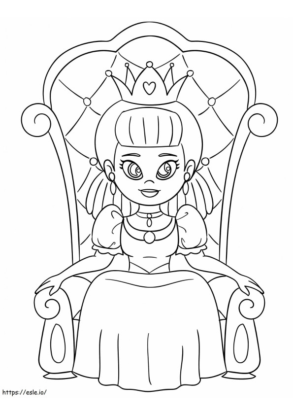 玉座に座る女王 ぬりえ - 塗り絵