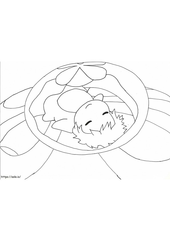 Ponyo Sleeping coloring page