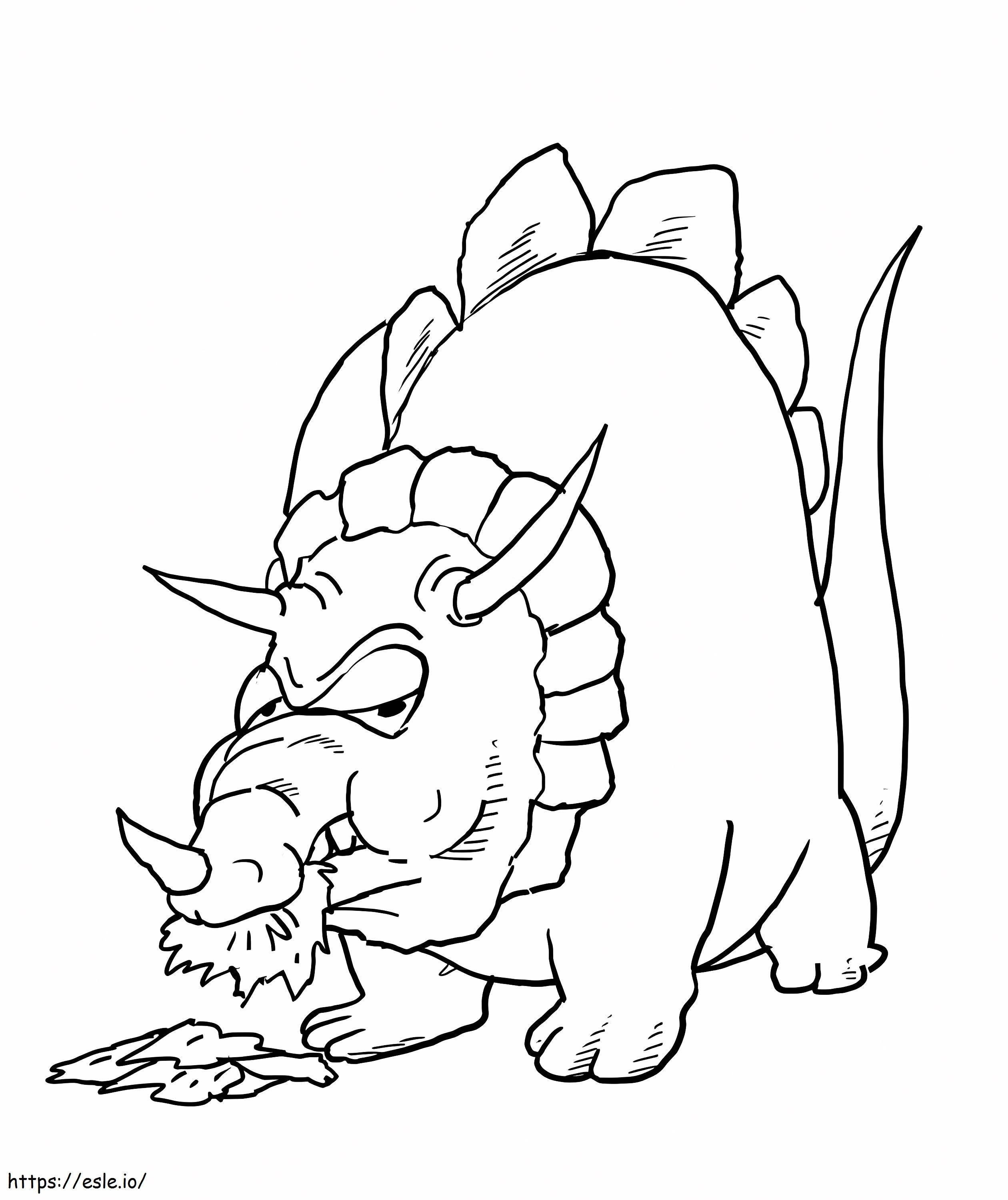 Zabawna kolorowanka Triceratopsa kolorowanka