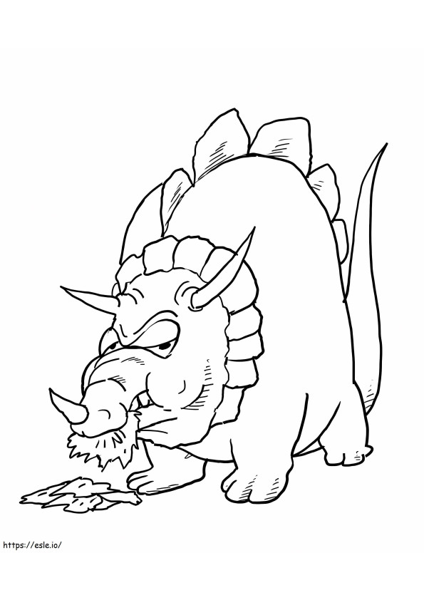 Dibujo para colorear de Triceratops divertido para colorear