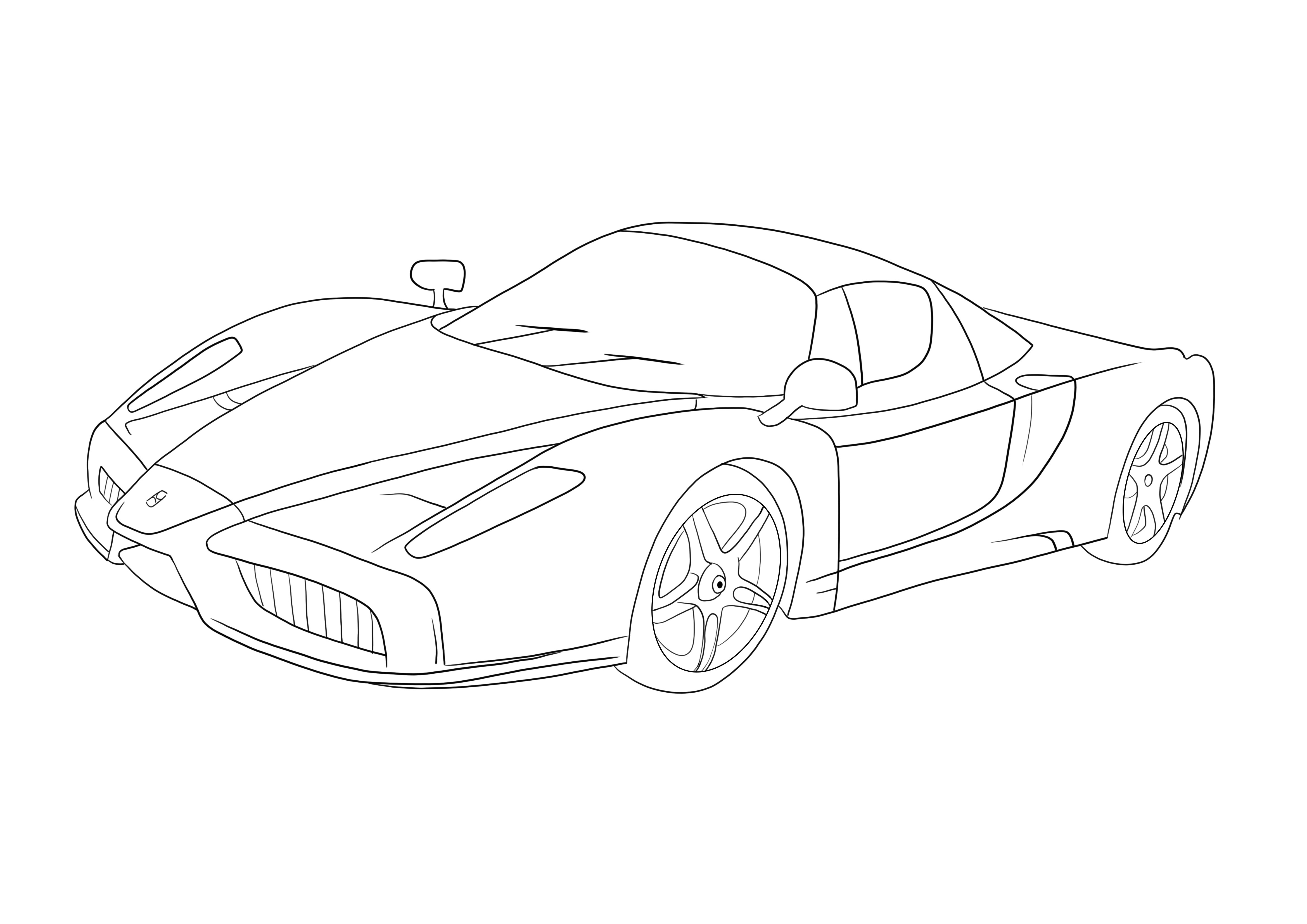Ferrari Enzo car for free printing and coloring