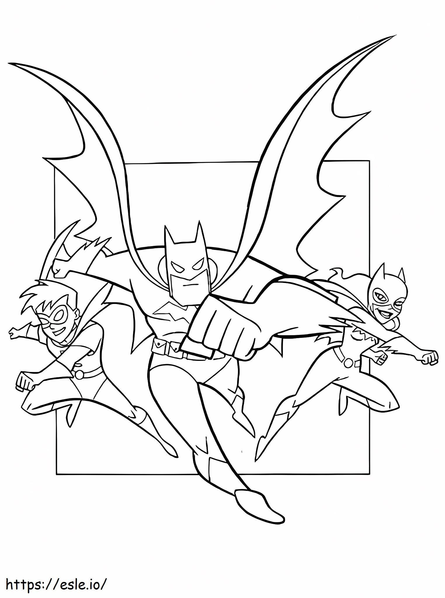 Batman Robin i Batgirl kolorowanka