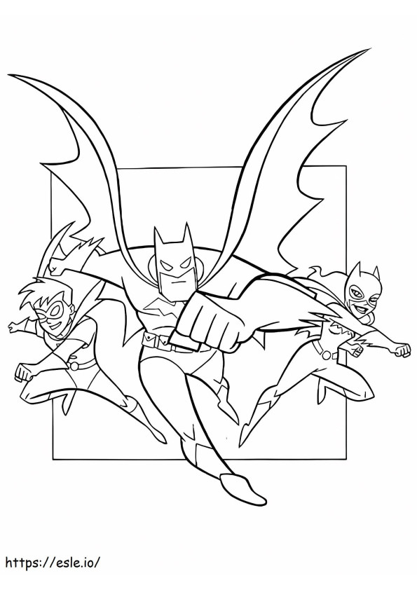 Batman Robin en Batgirl kleurplaat kleurplaat
