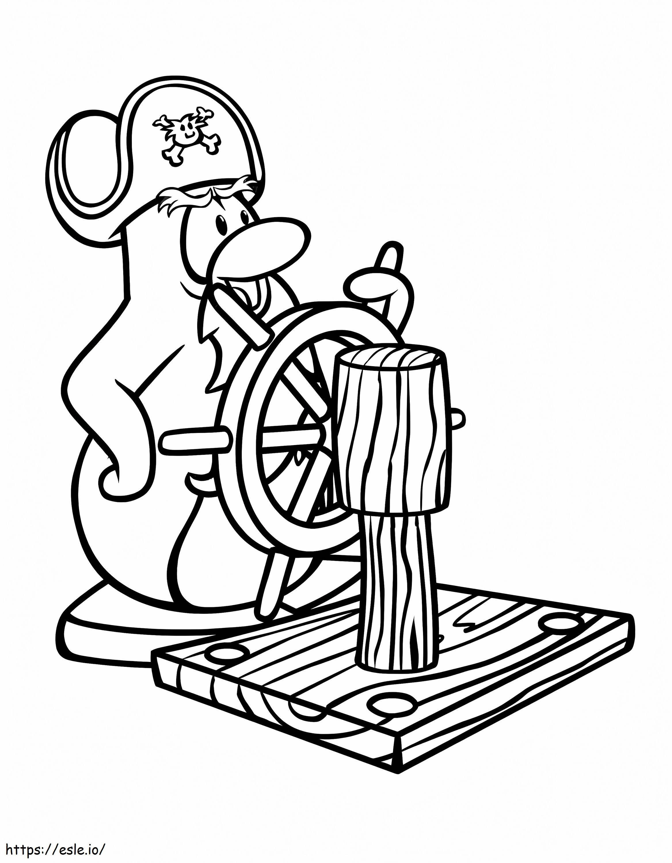Club Penguin Pirate coloring page