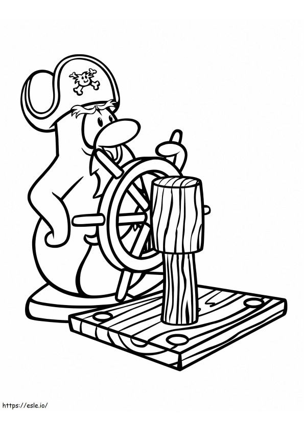 Club Penguin Pirate coloring page