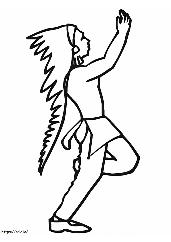 Native American Dancing coloring page