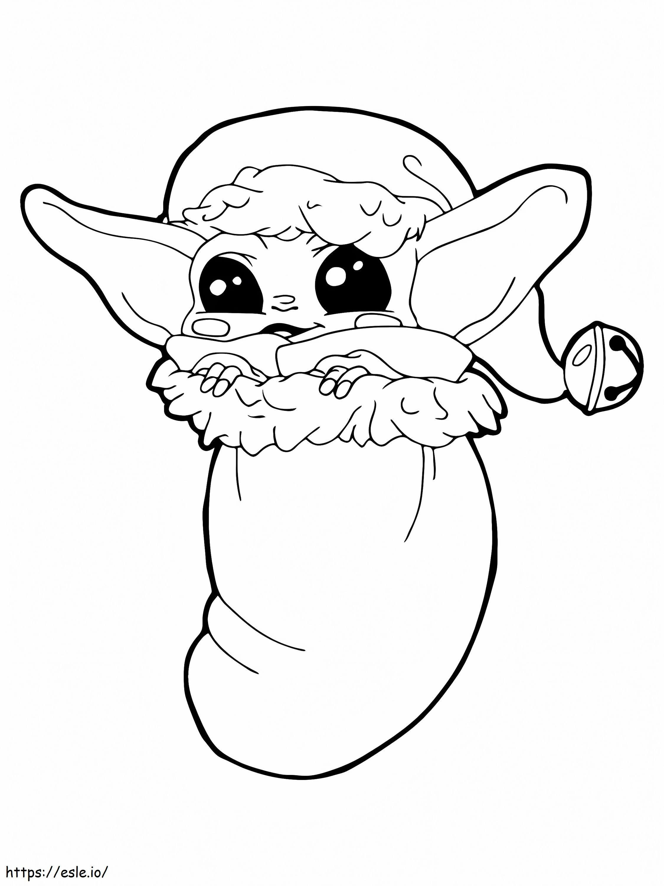 Baby Yoda karácsonyi színező 8 kifestő