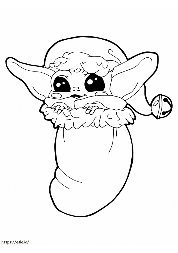 Baby Yoda Christmas Coloring 8 värityskuva