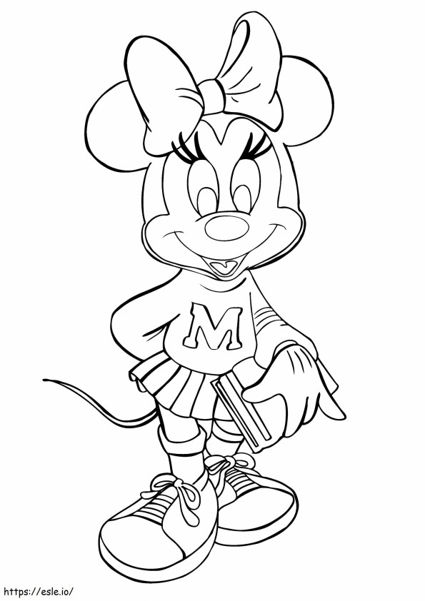 Coloriage Livre d'exploration de Minnie Mouse à l'échelle à imprimer dessin