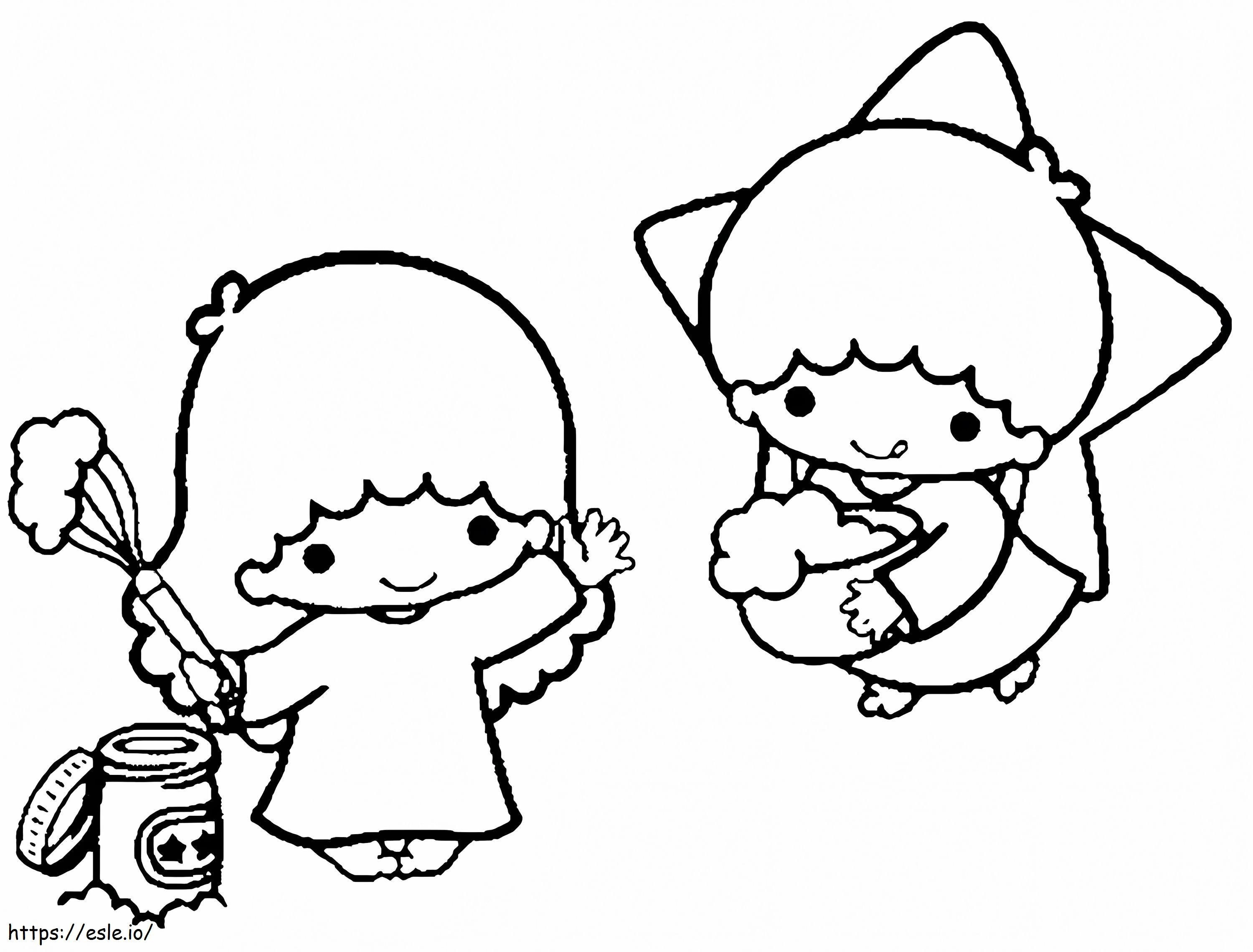 Free Printable Little Twin Stars coloring page