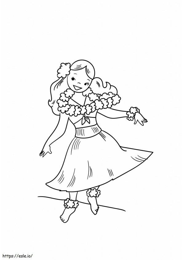 1526903142 Hula Dancer 17 A4 coloring page