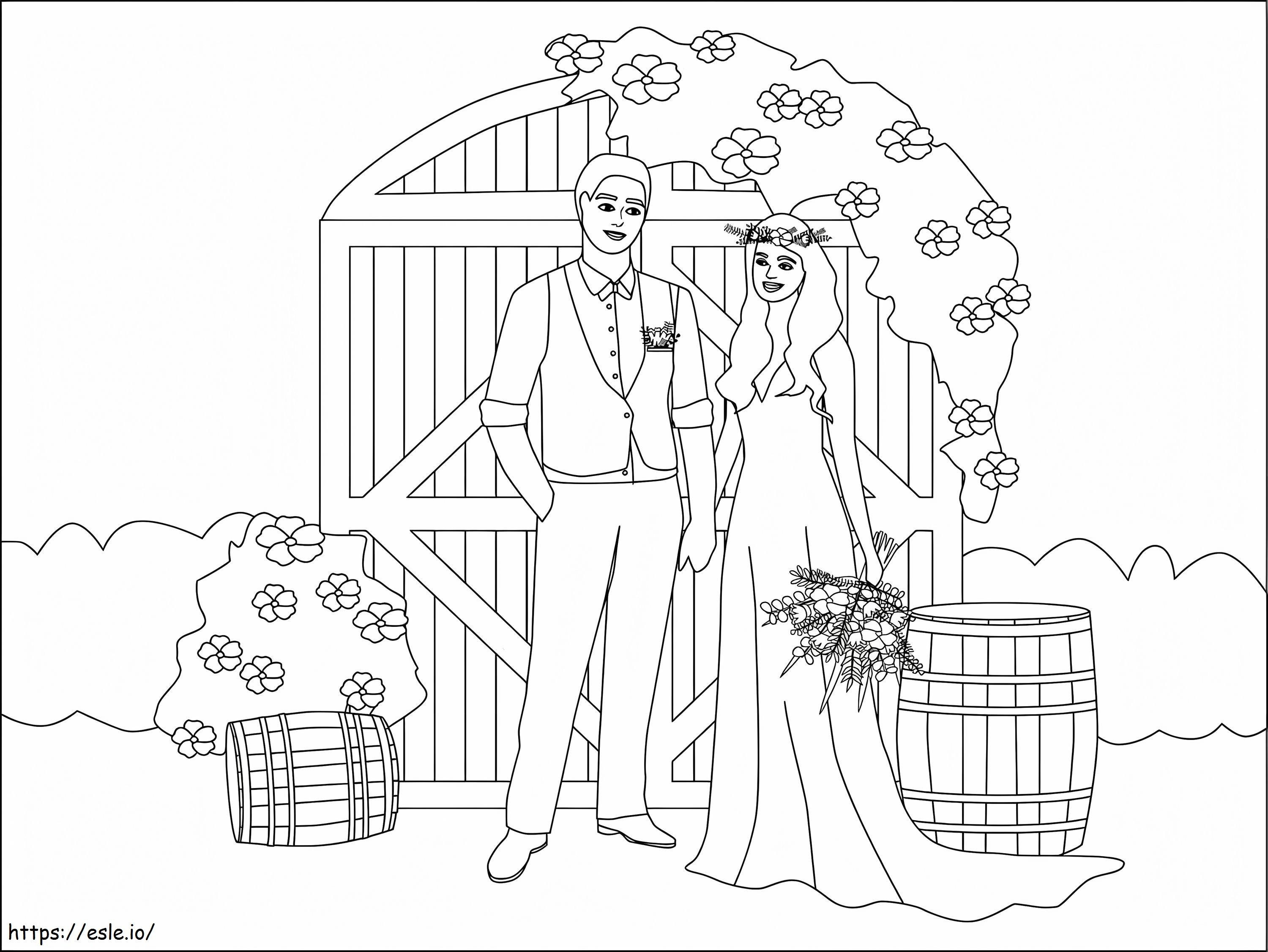 Rustikale Hochzeit 2 ausmalbilder