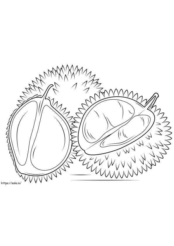 Two Durians And Half Durians coloring page