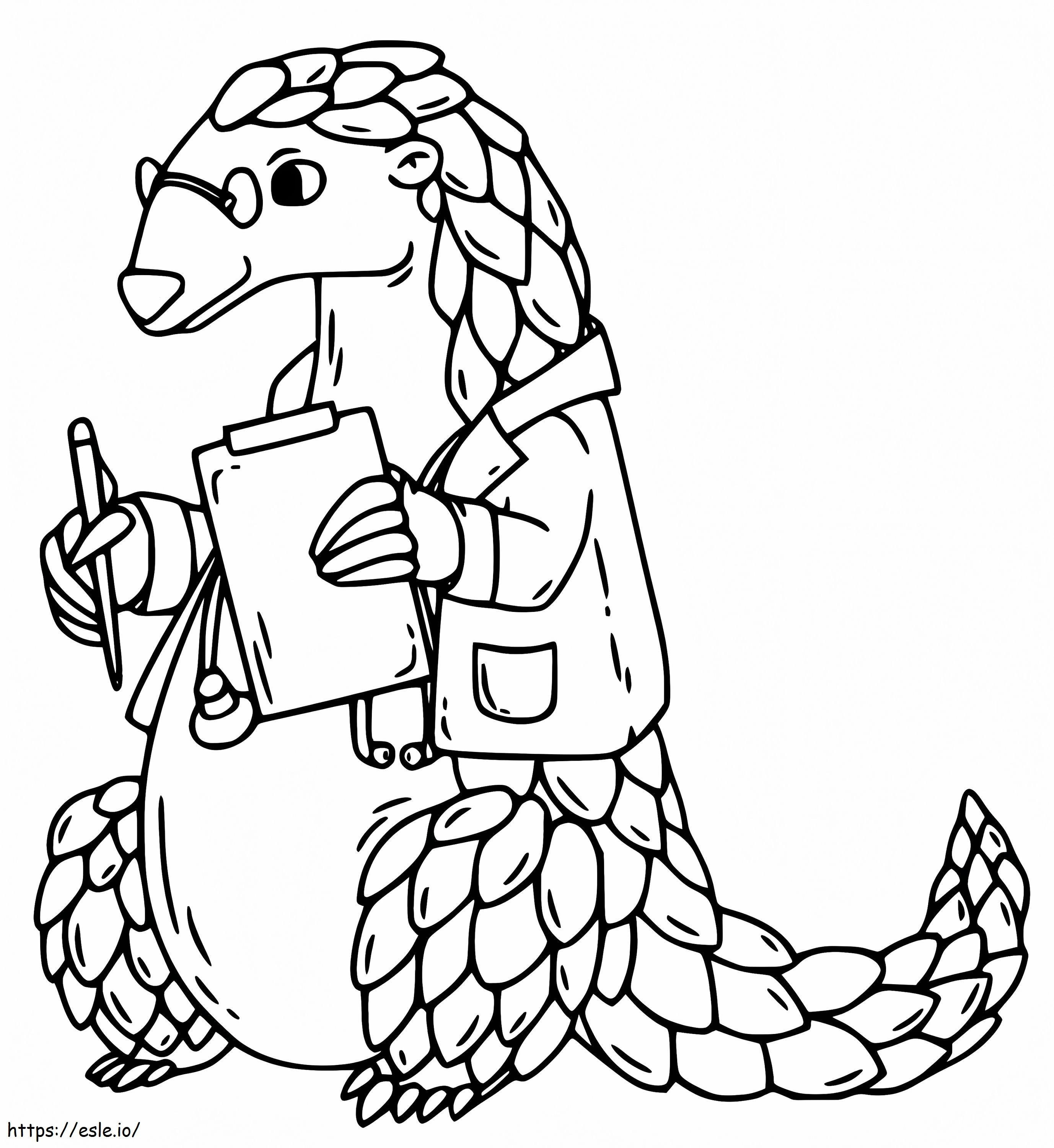 Doctor Pangolin coloring page