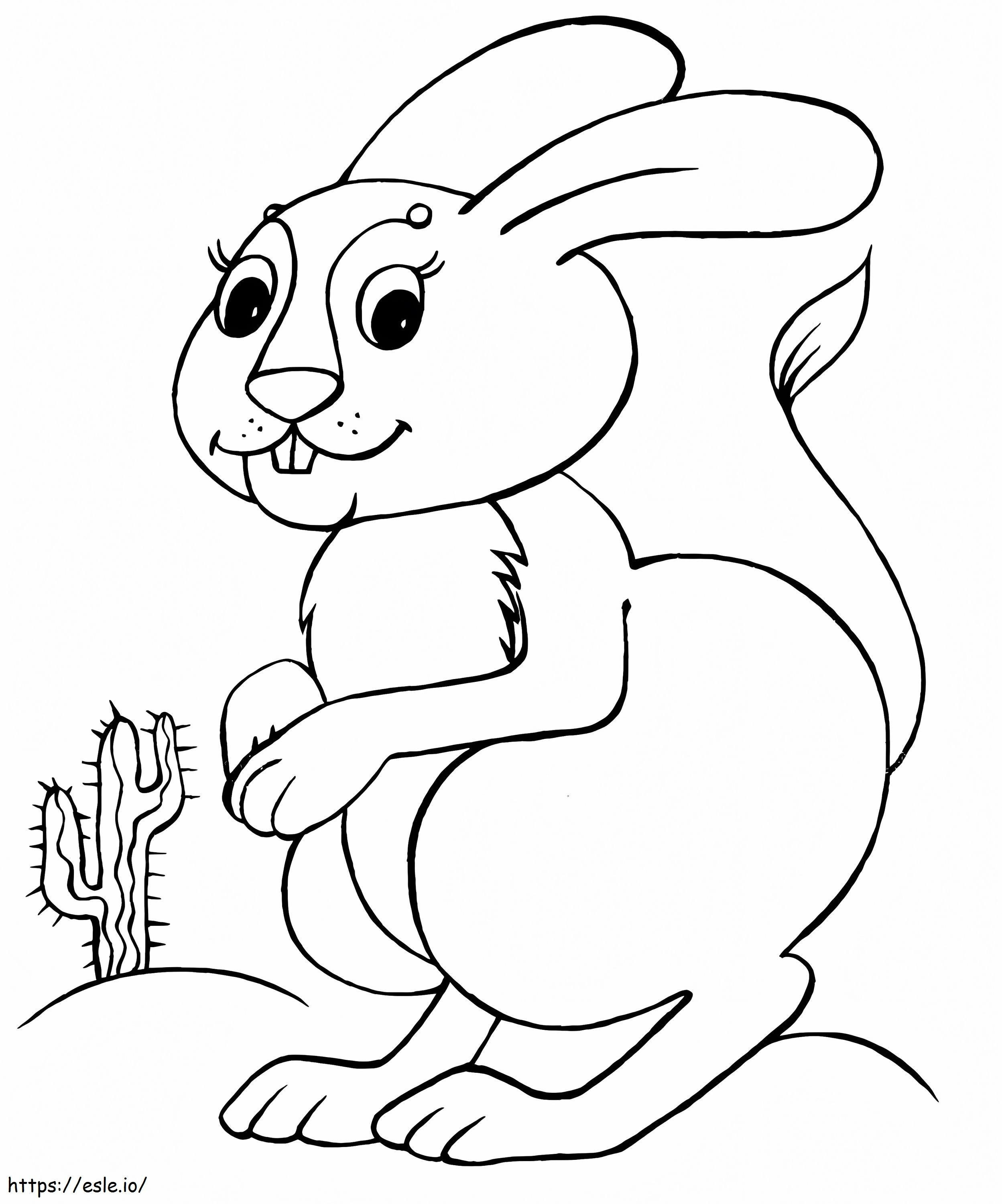 Lapin And Saguaro Cactus coloring page