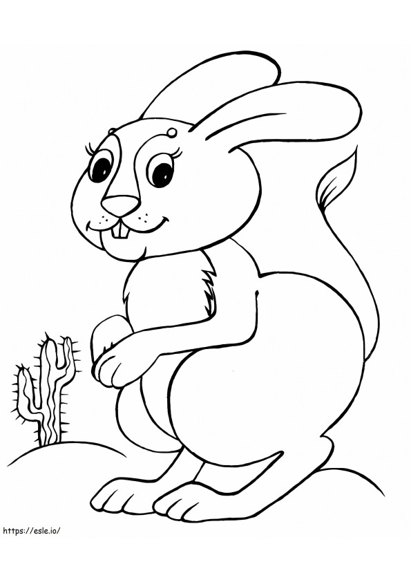 Lapin And Saguaro Cactus coloring page