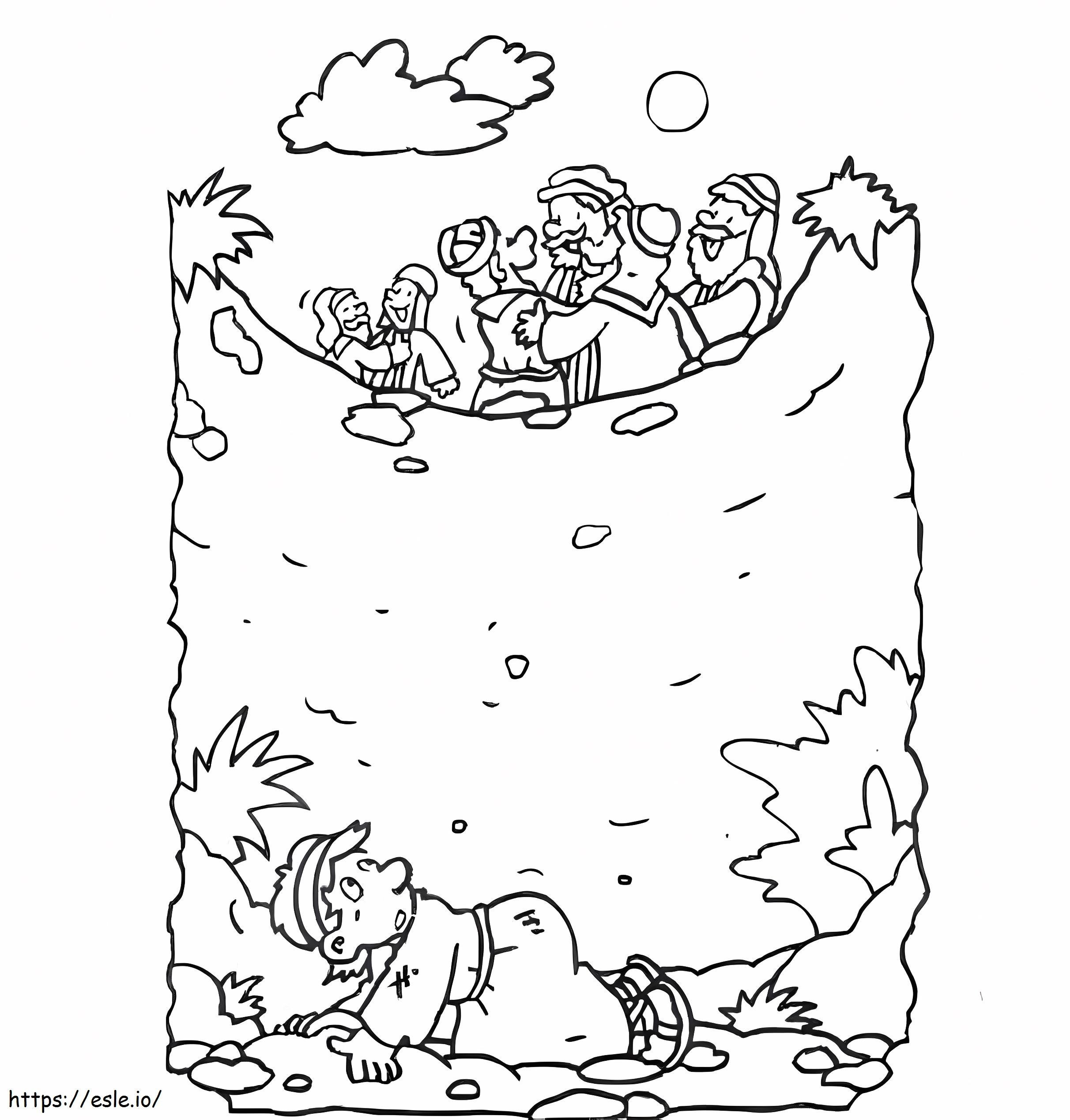 Joseph Thrown In Pit coloring page