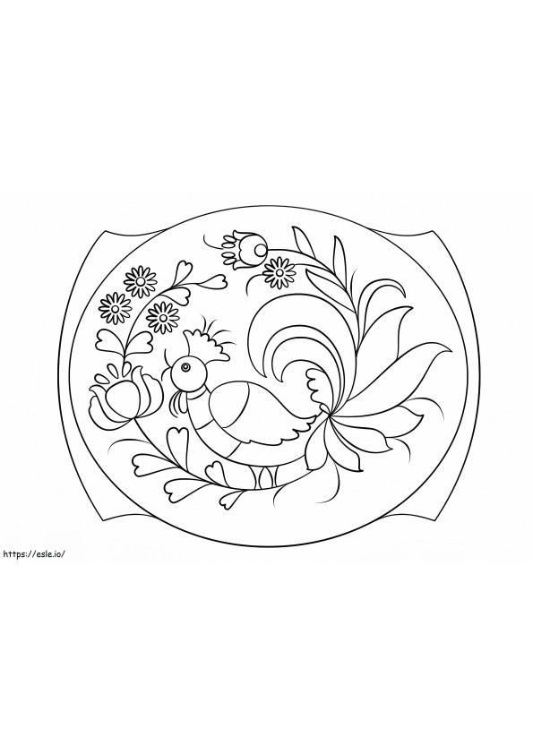 Petrykivka Painting Pattern coloring page