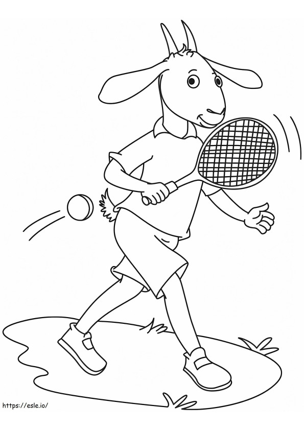1542094131 Capră care joacă tenis de colorat