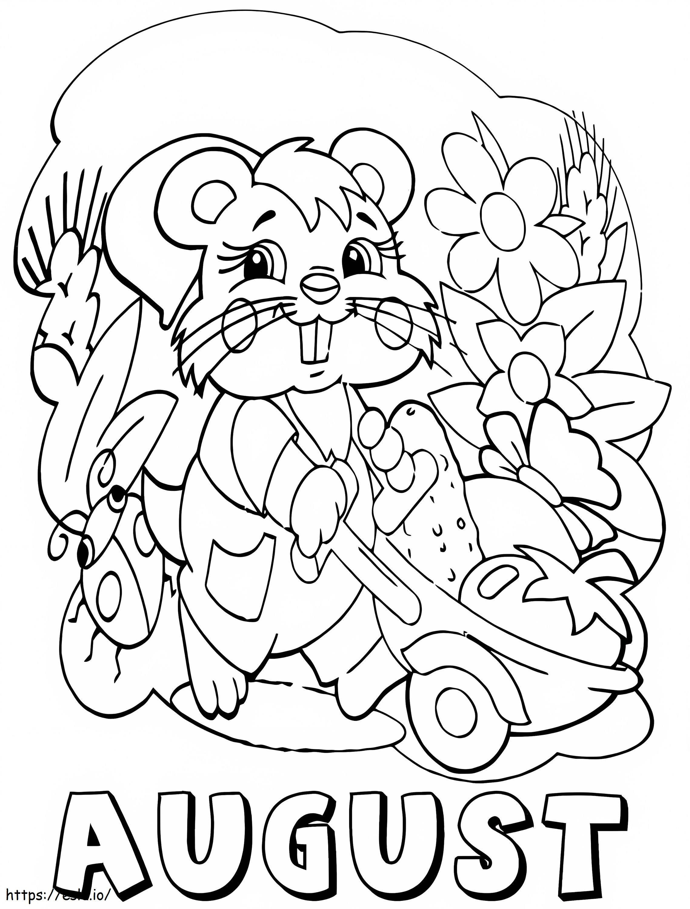 August Rabbit Farmer coloring page