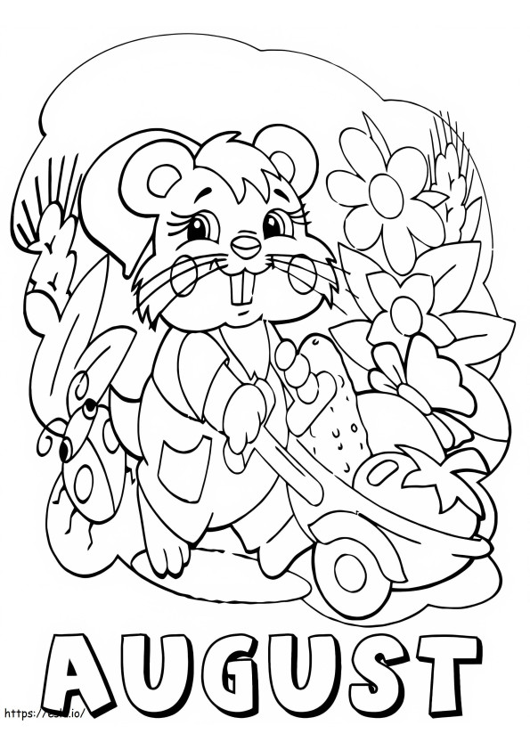 August Rabbit Farmer coloring page