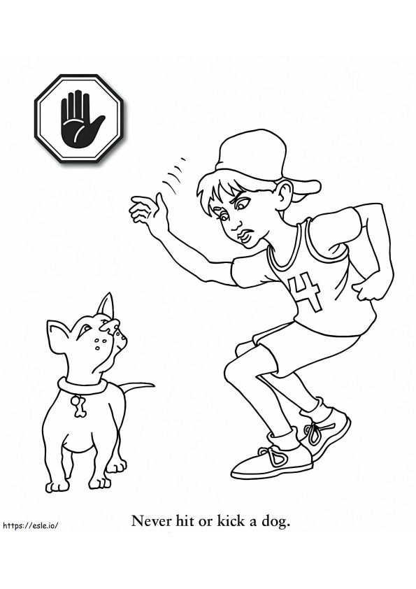 Never Hit Or Kick A Dog coloring page