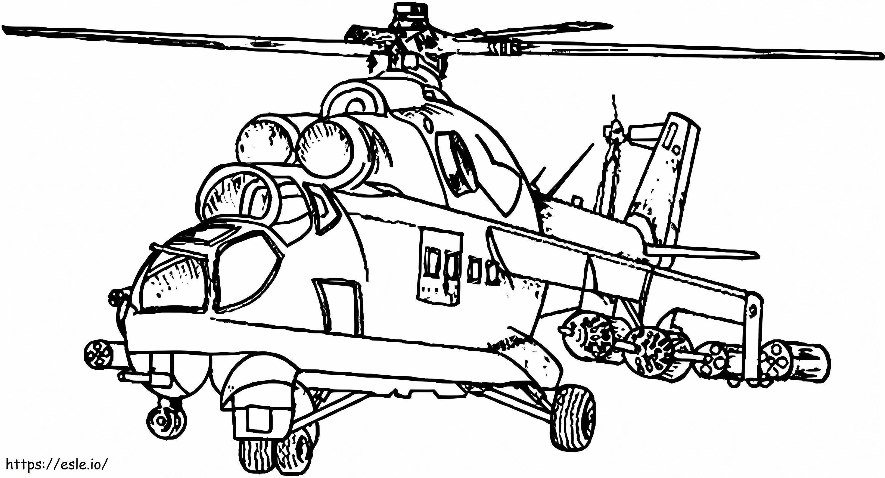 Helicóptero de ataque del ejército para colorear