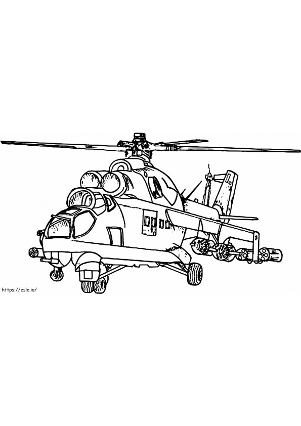 Army Strike Helicopter coloring page