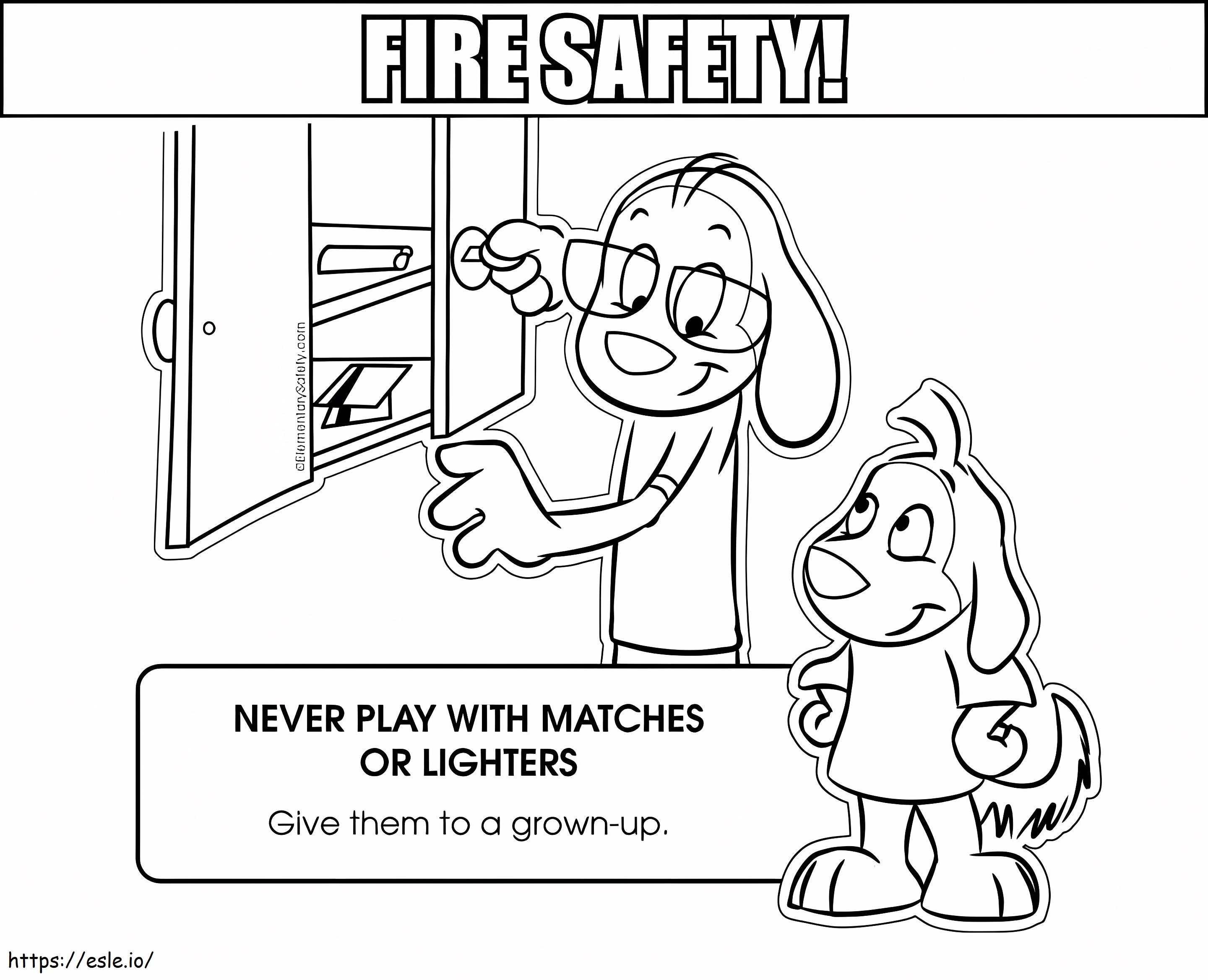マッチとライターの火災安全対策 ぬりえ - 塗り絵