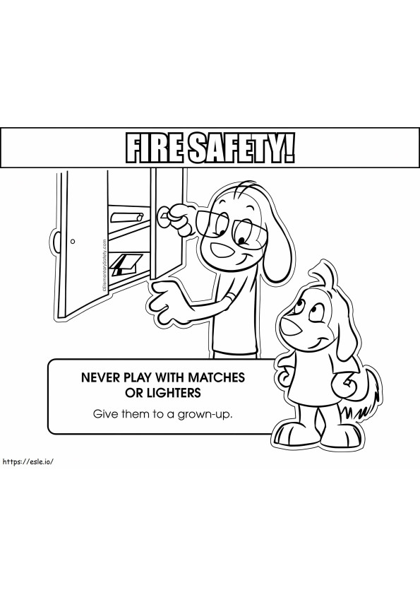 Fósforos e isqueiros Segurança contra incêndio para colorir