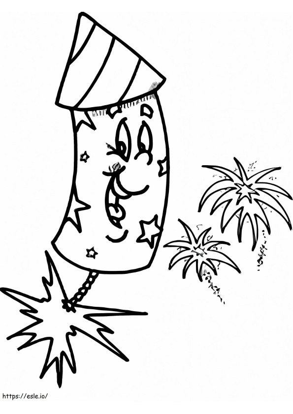 Laughing Fireworks coloring page