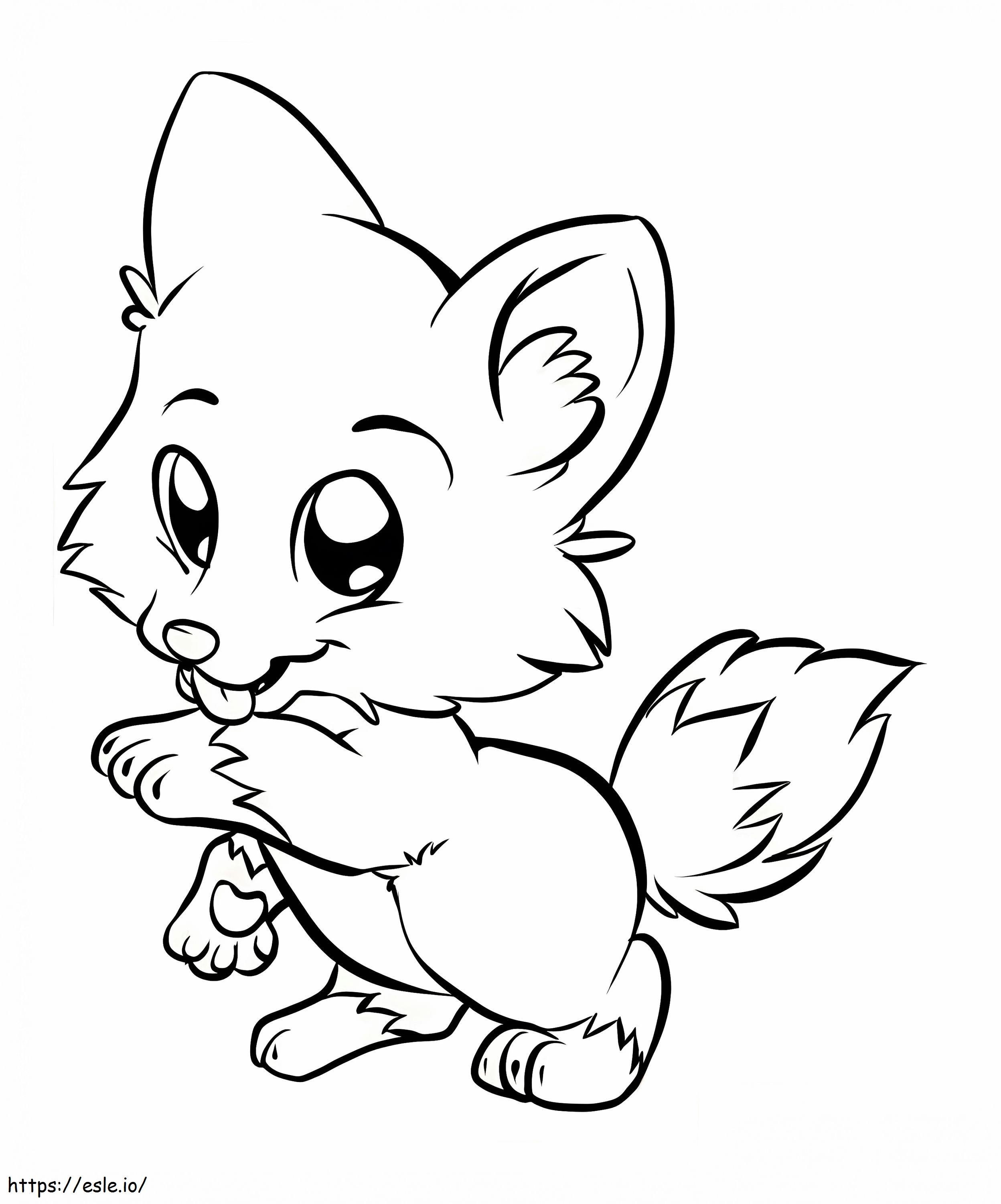 Renard Kawaii coloring page
