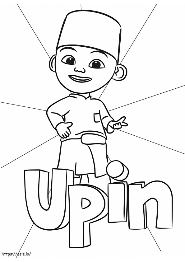 Upin Smiling coloring page