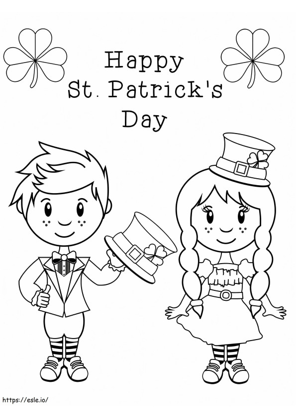 Printable Happy Saint Patricks Day coloring page