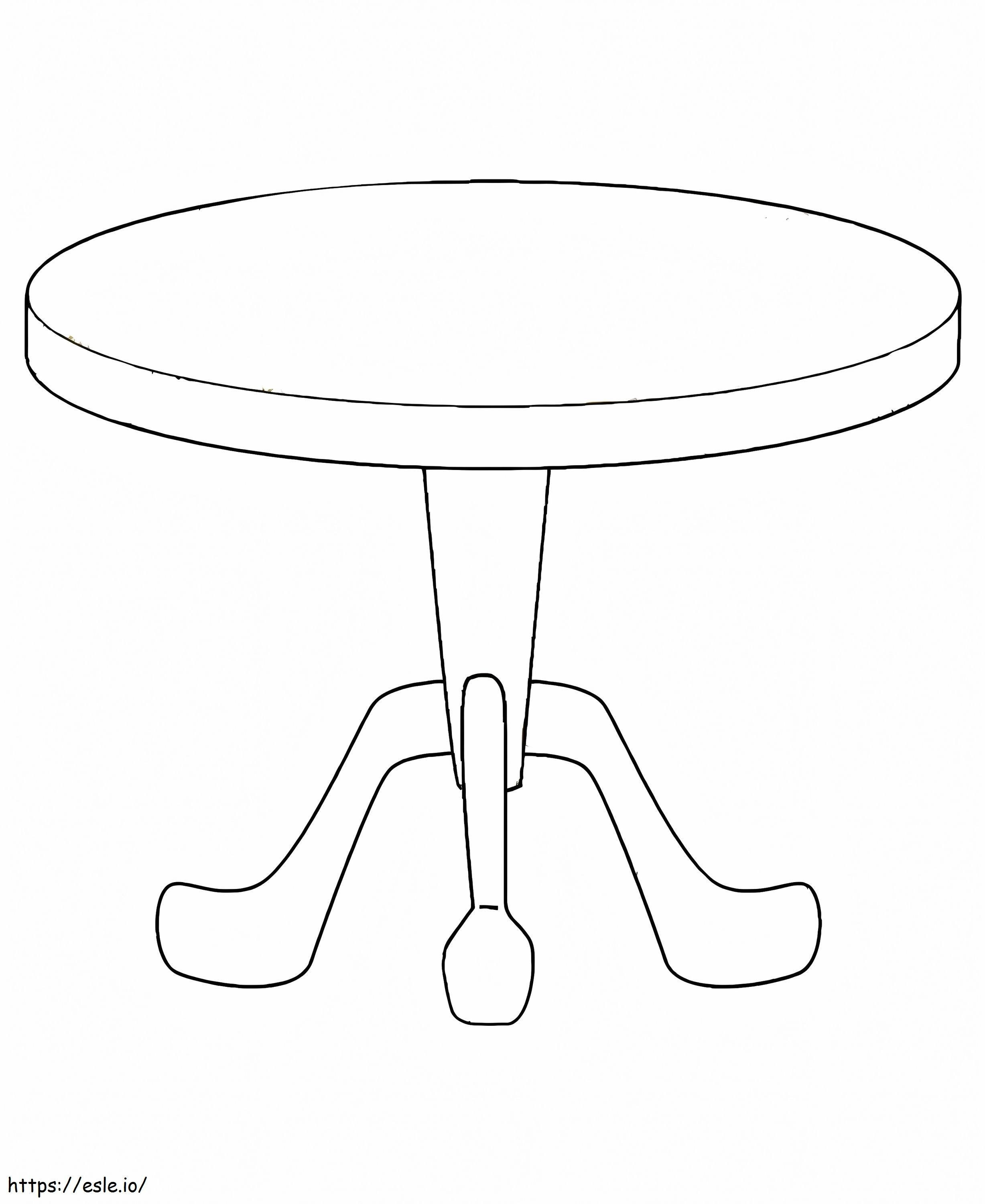 Simple Round Table coloring page