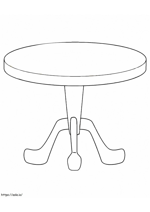 Simple Round Table coloring page