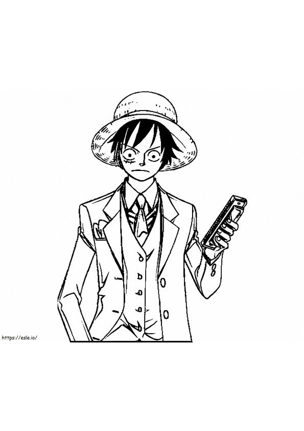Romantic Luffy coloring page