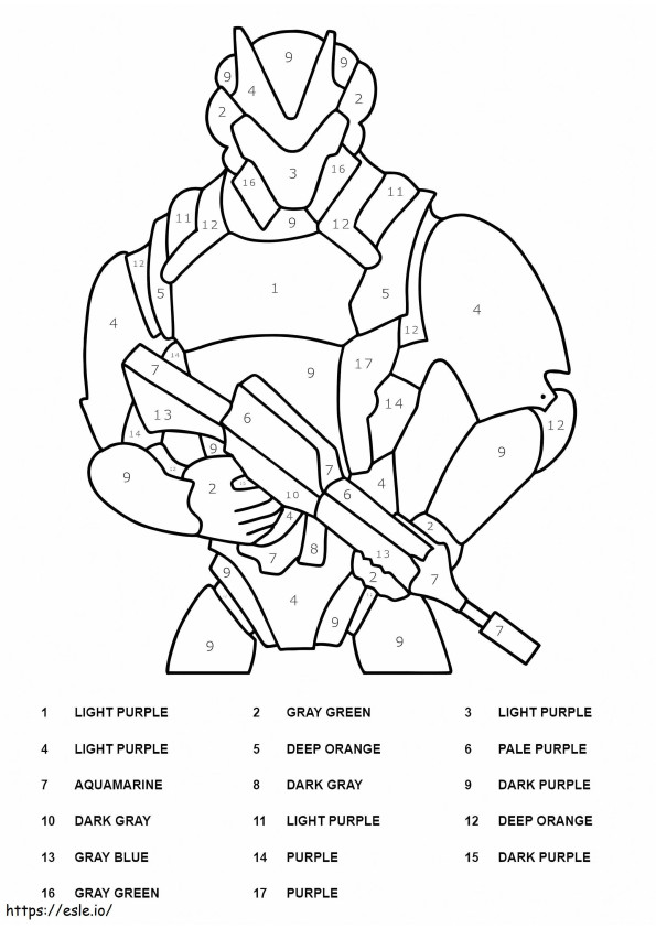 Omega Fortnite Color By Number coloring page