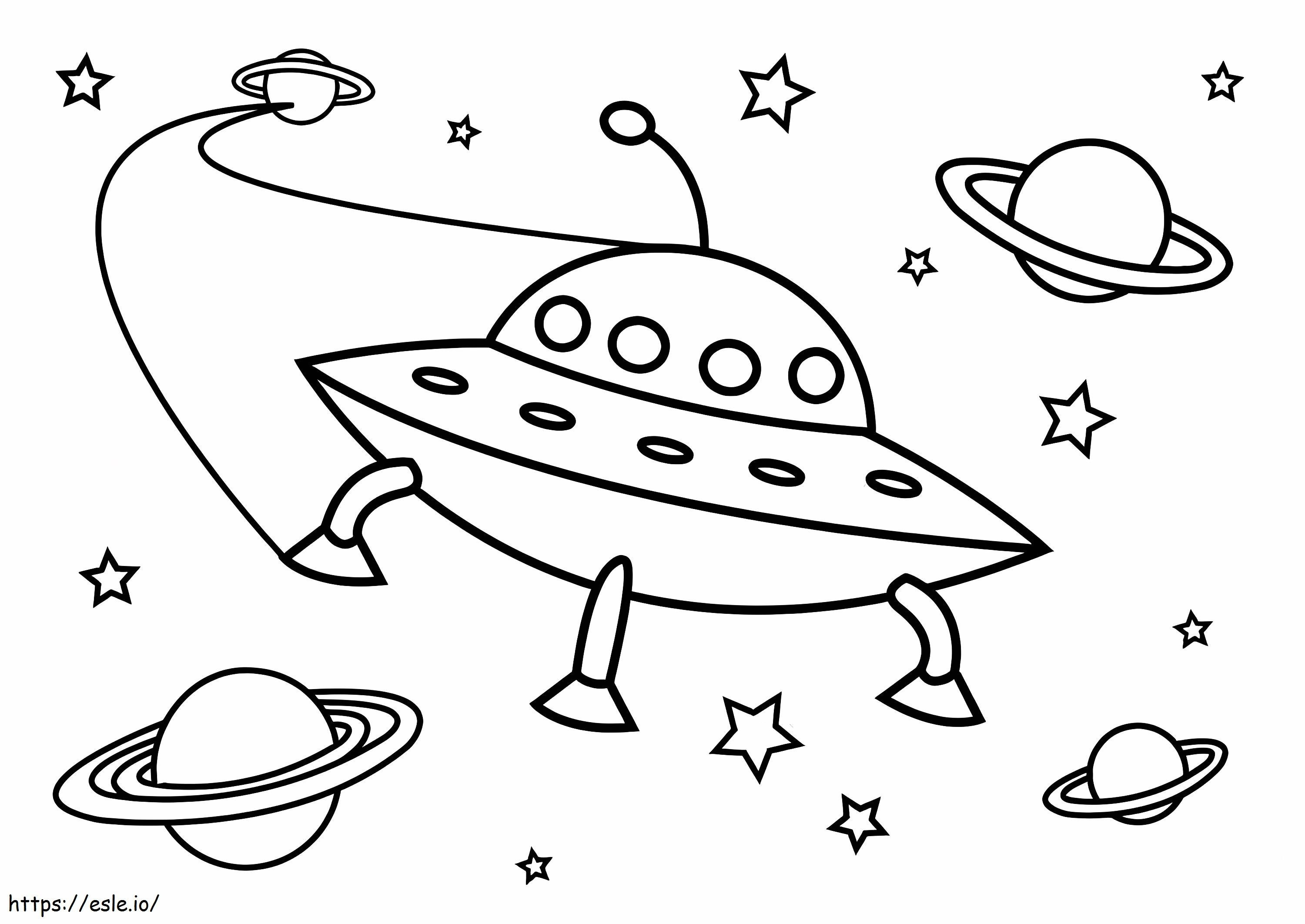 Ufos And Planets coloring page