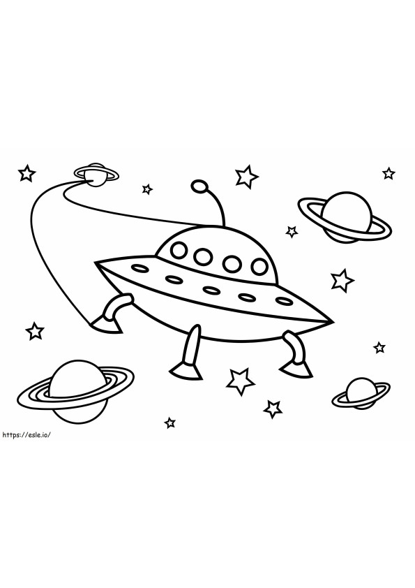 UFOと惑星 ぬりえ - 塗り絵