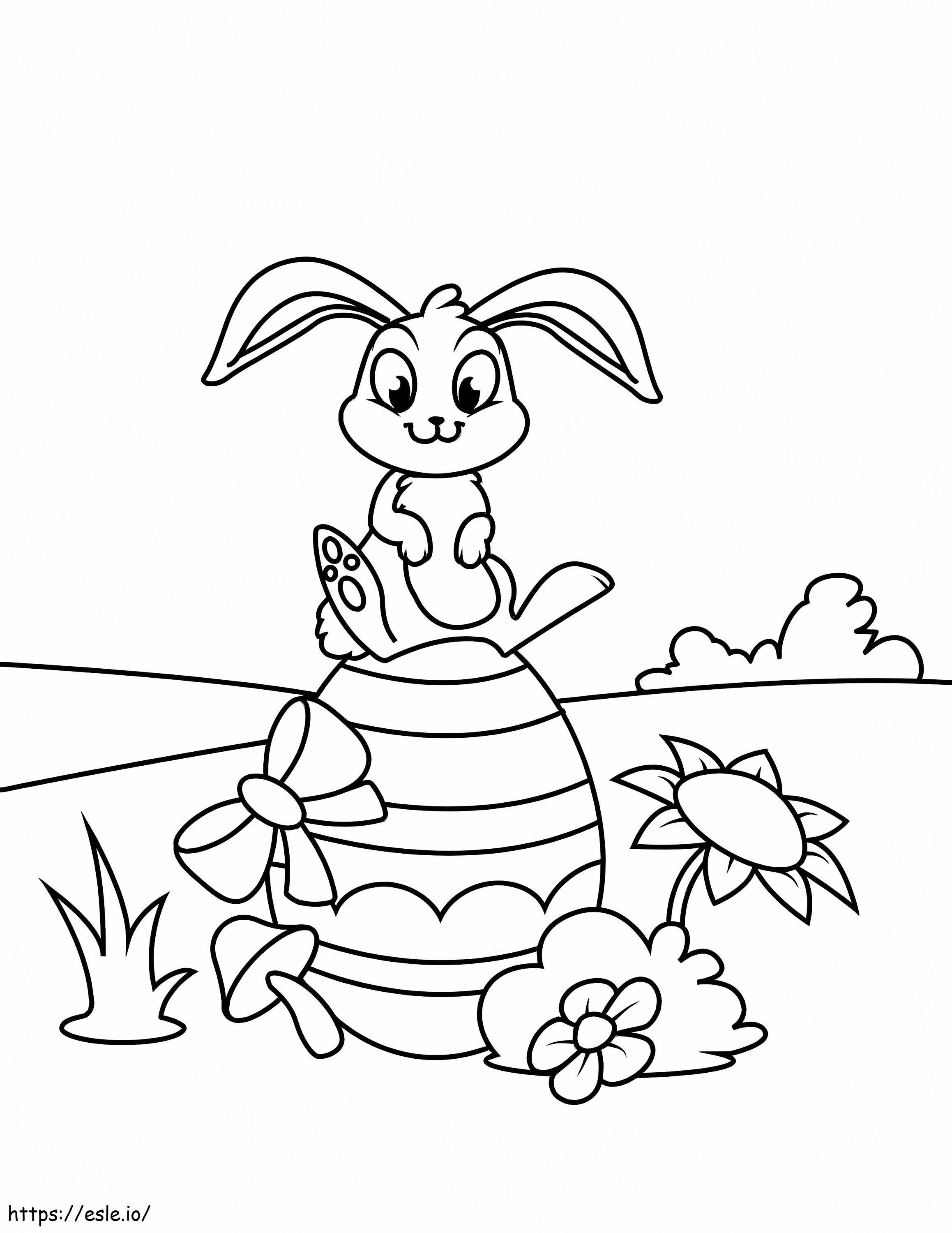 Easter Bunny And Big Egg coloring page