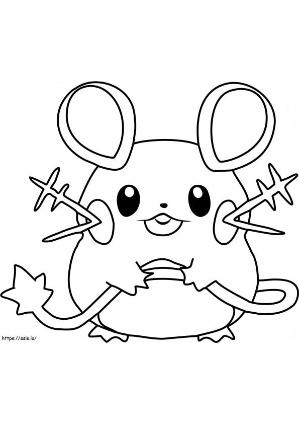 Coloriage 1531186466 Dedenne Pokémon A4 à imprimer dessin