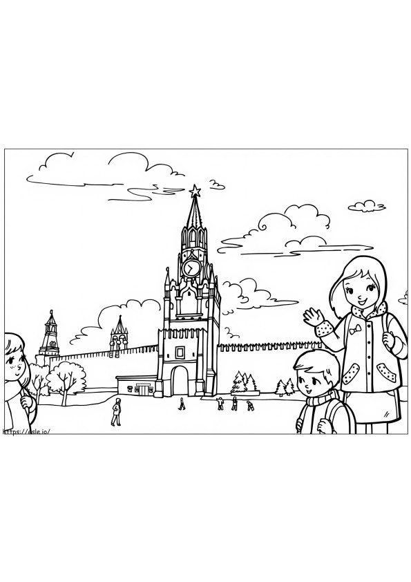 Coloriage Le Kremlin de Moscou à imprimer dessin