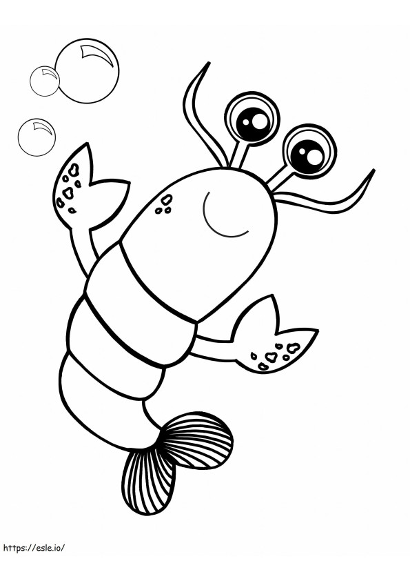 Smiling Lobster coloring page