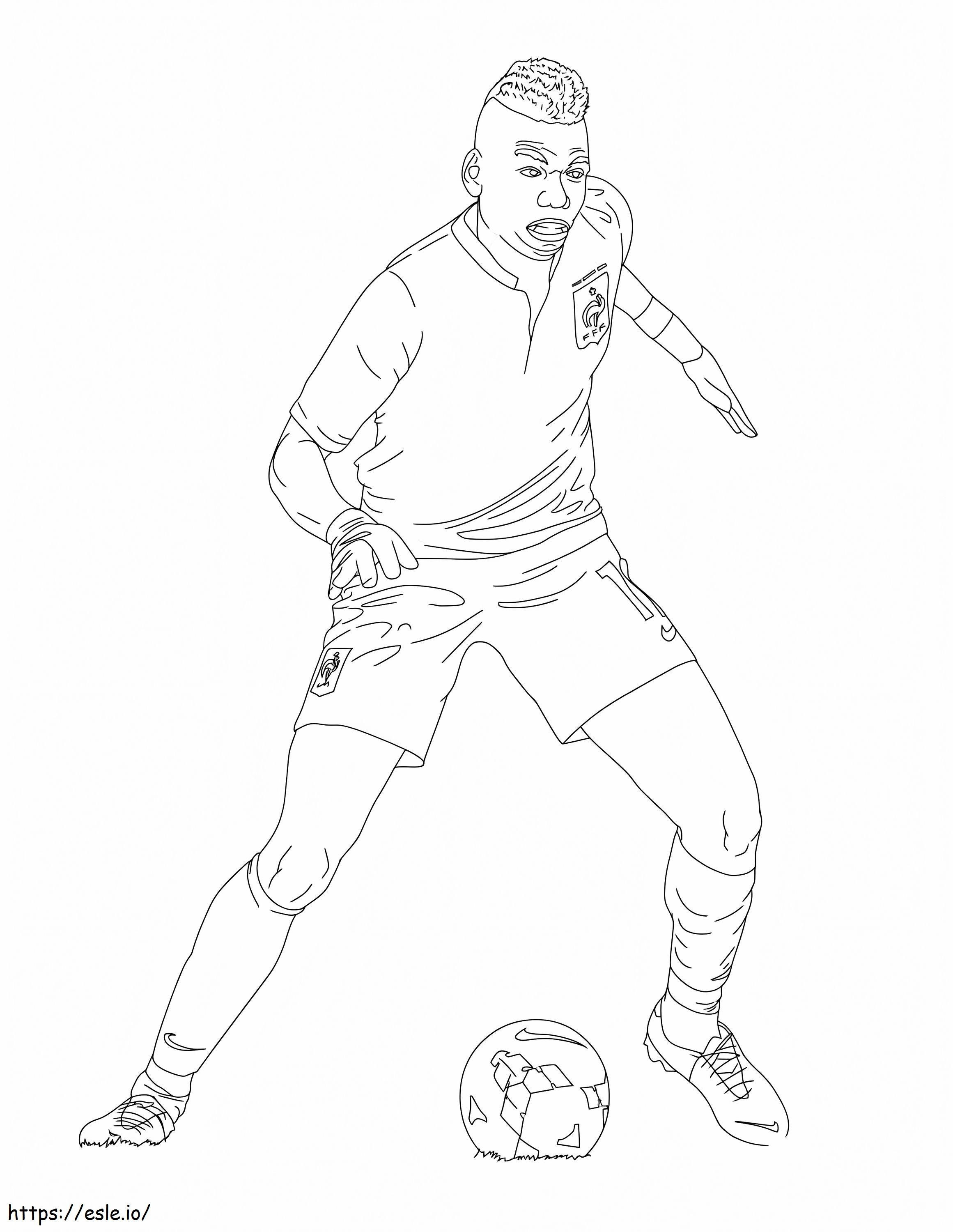 Paul Pogba jugando al fútbol para colorear