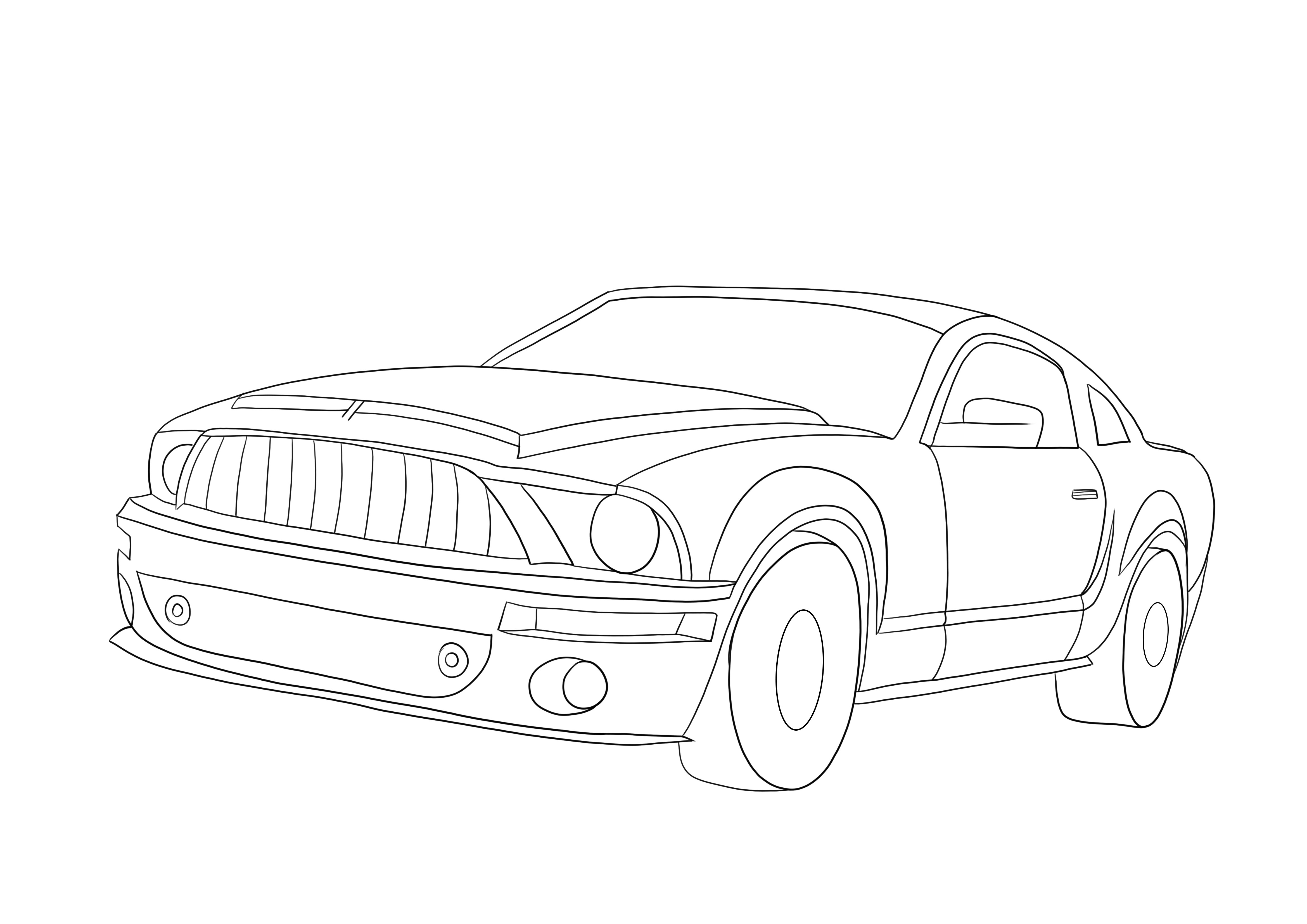 Ford Mustang facile da colorare e stampare per immagini gratuite