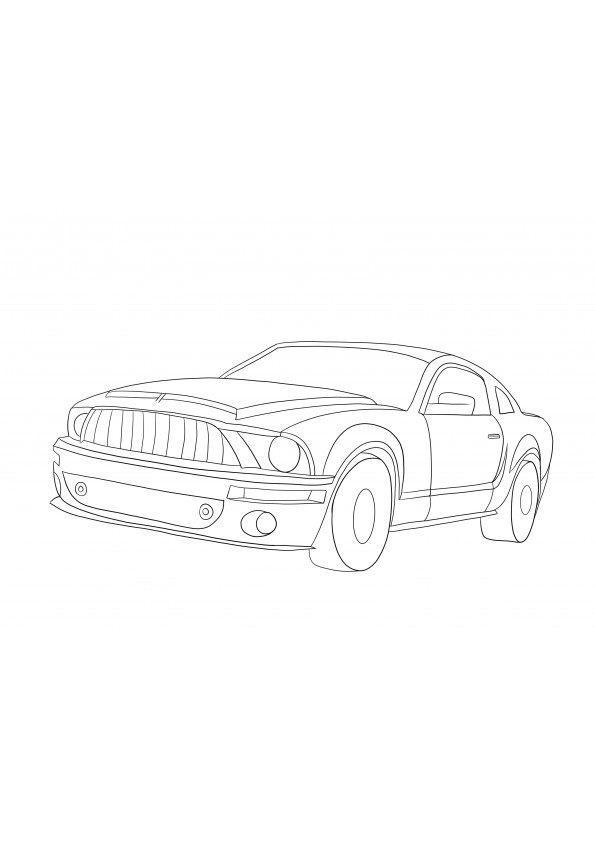 Ford mustang easy to color and print for free image