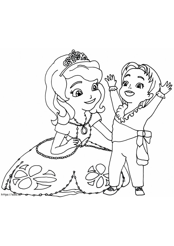 Sofia And Her Little Brother coloring page