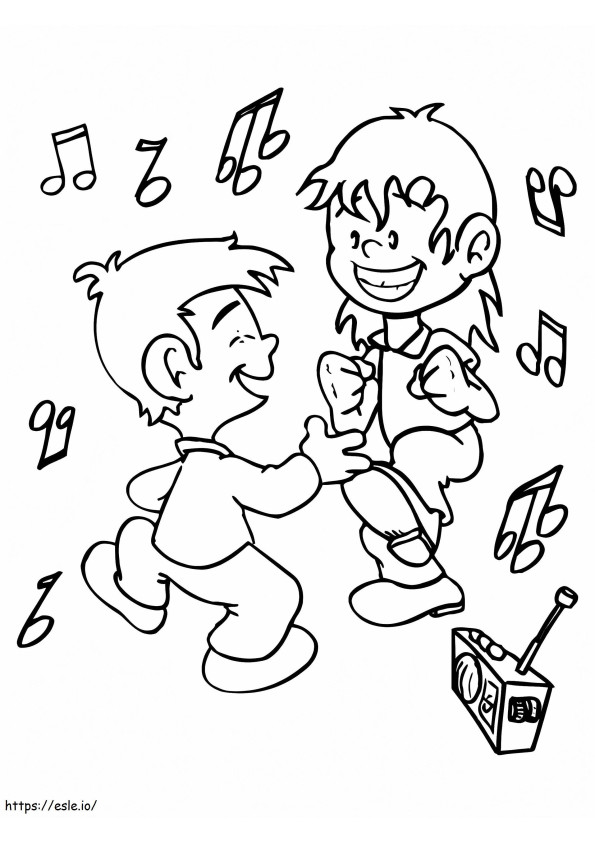 Funny Kids Dance coloring page
