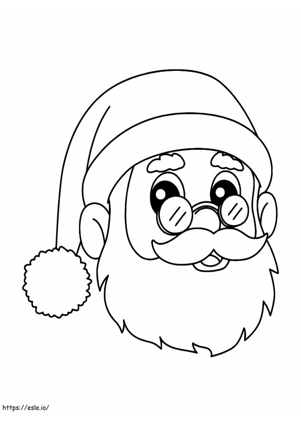 Papai Noel com óculos para colorir